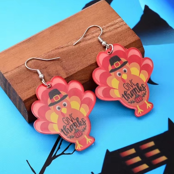 Acrylic Turkey Earrings - Picture 5 of 6